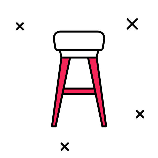 填充轮廓椅子图标孤立的白色背景。向量图片下载