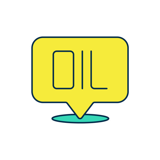 白色背景上的“OIL”单词轮廓图标，矢量图图片下载