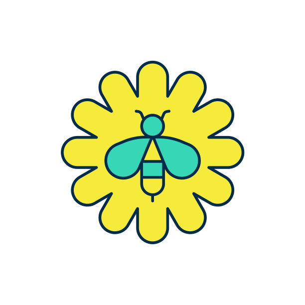 填充轮廓蜜蜂花图标孤立在白色背景上。甜的天然食品。有翅膀的蜜蜂或apis符号。飞行昆虫。向量图片下载