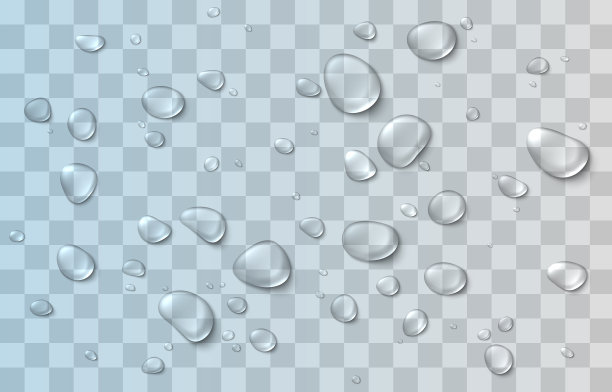 矢量水滴。孤立的下降。滴在玻璃表面上。雨后的雨滴。玻璃表面有凝结物。图片下载