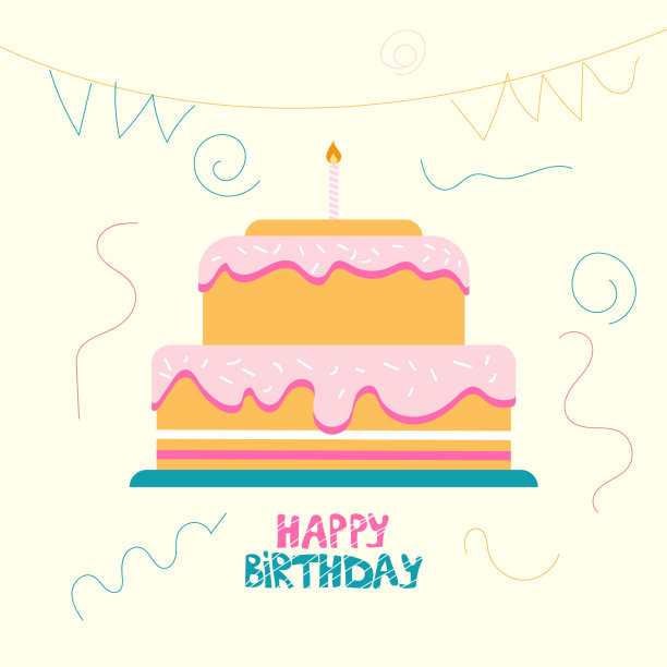 节日贺卡。米色背景上的奶油蛋糕。图片下载