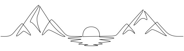 山与太阳在海上连续一条线。图片下载