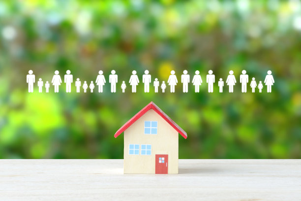 房屋物品和家庭成员的象形图图片下载