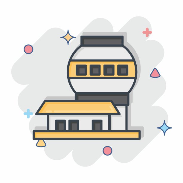 莫纳克亚山天文台图标。与夏威夷符号有关。漫画风格。简单的设计可编辑。向量图片下载