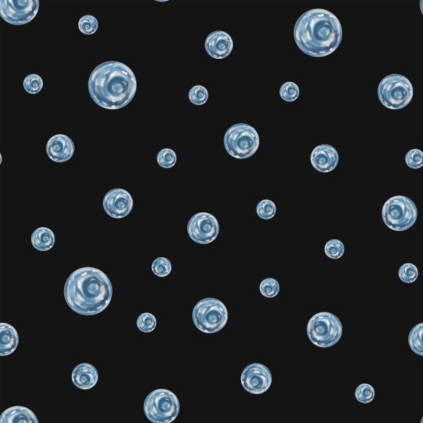 无缝图案与圆形透明清澈的水气泡。滴水的海水，水族馆，海洋，海洋的水下生命。用于纺织品，织物，横幅，包装纸，墙纸的插图图片下载