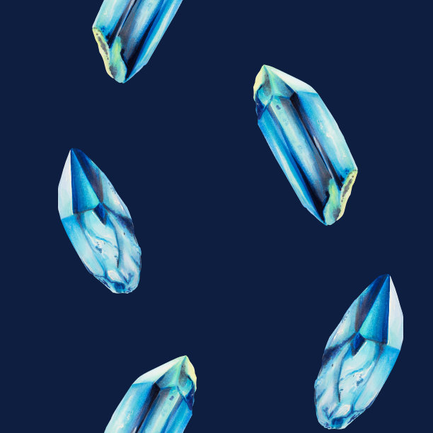 水彩无缝图案与冰晶。手绘冬季剪贴画在一个孤立的背景。适合设计师，装饰，明信片，包装纸，剪贴簿，封面，邀请函，海报和纺织品图片下载