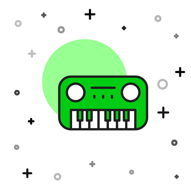 填充轮廓玩具钢琴图标孤立的白色背景。儿童玩具。向量图片下载