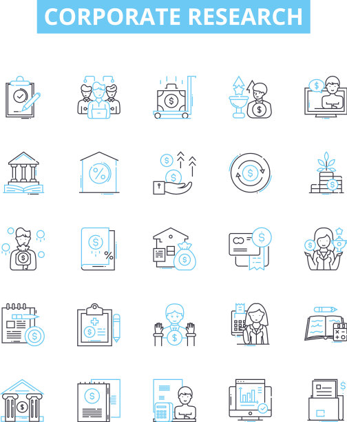 企业研究线图标集图片下载