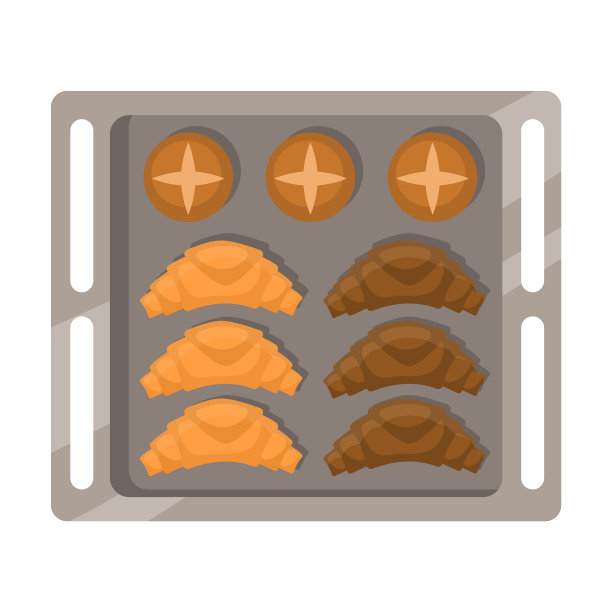 烤炉托盘与糖果面包和图片下载