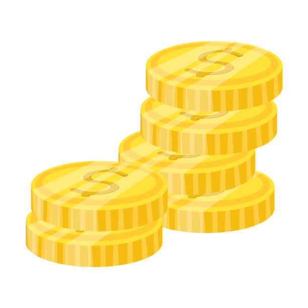 黄金折叠步硬币卡通堆图片下载
