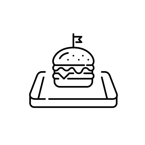 通过智能手机的外卖应用点快餐。像素完美，可编辑的笔画图标图片下载