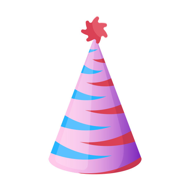 彩色锥形与条纹图案帽图片下载