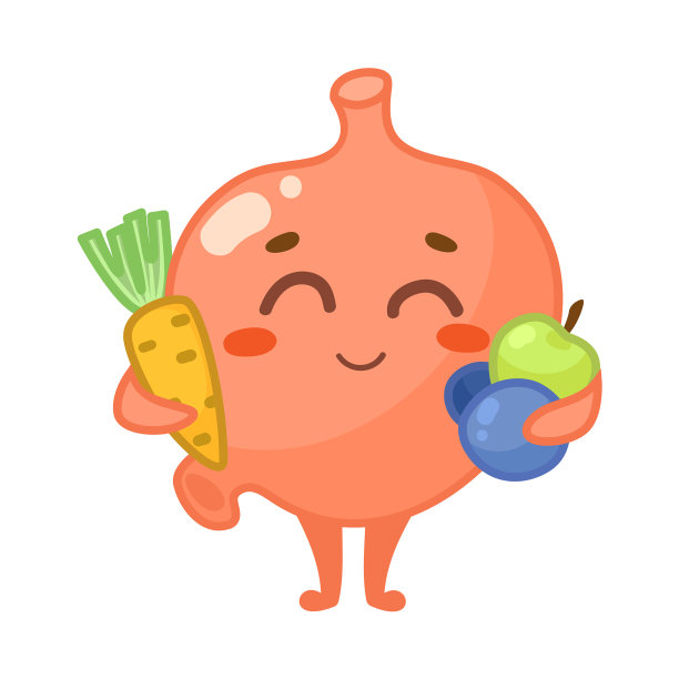 快乐肚子人物配蔬菜卡通图片下载