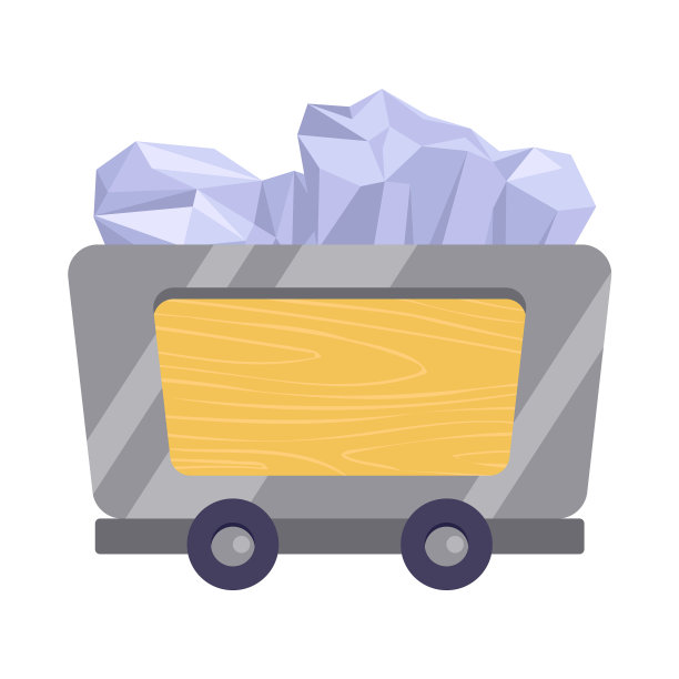 装有矿物或铁的矿车图片下载