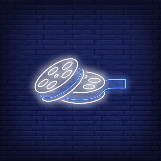 电影卷轴霓虹灯图片下载