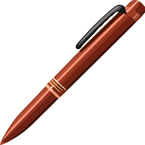 黄色圆珠笔上锋利的金属笔尖图片下载