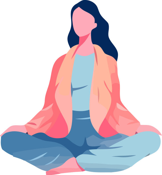 安详的女人以莲花的姿势冥想图片下载