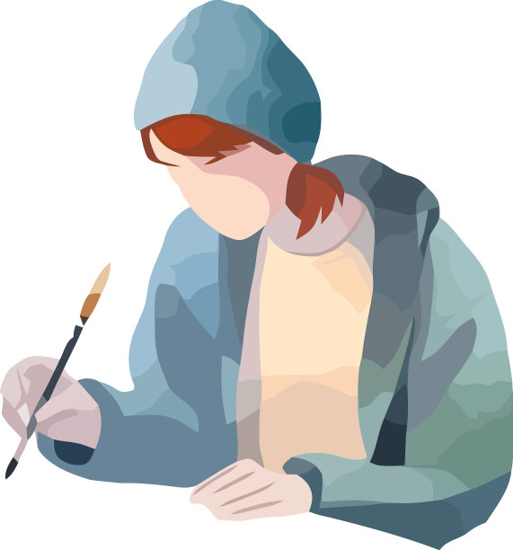 一个商人坐在那里拿着油漆刷图片下载