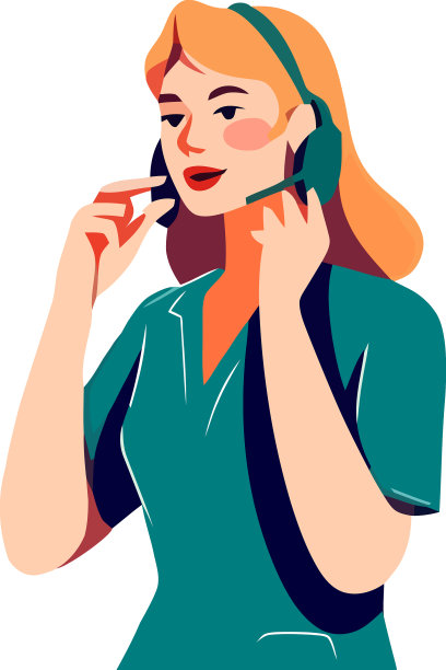 年轻的成年女商人使用耳机图片下载