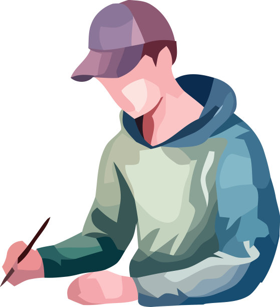 一个人写轮廓设计图片下载