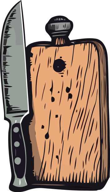 木柄的锋利的金属菜刀图片下载