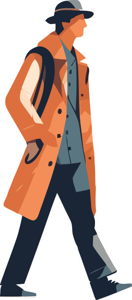 一个商人在秋天优雅地行走图片下载