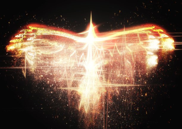 飞行火鸟的3d插图图片下载