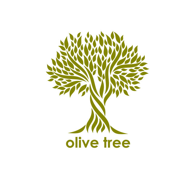 老橄榄树象征有机农场的标志图片下载