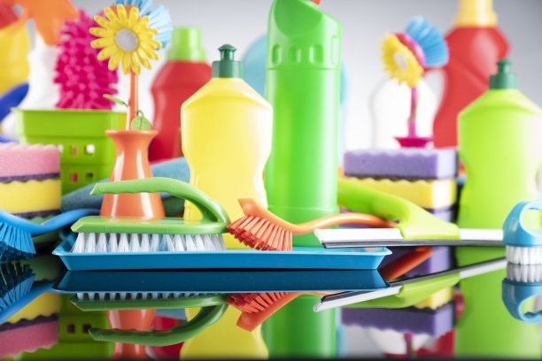 春季大扫除。清洁产品。图片下载