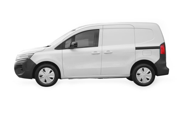 白色的小型货车孤立的白色背景与剪辑路径图片下载