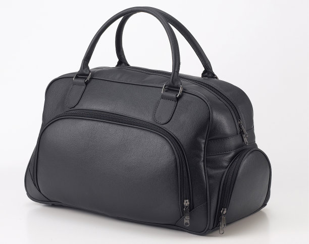 黑色皮革旅行袋或行李袋孤立的白色背景图片下载