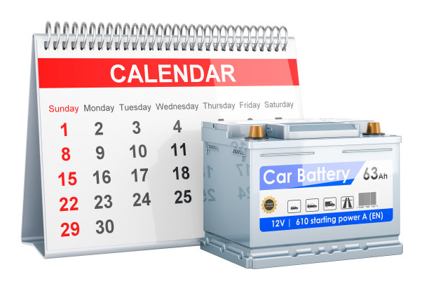 汽车电池与台历，3D渲染图片下载