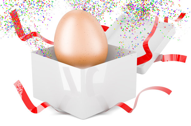 彩蛋在礼盒内，3D渲染图片下载