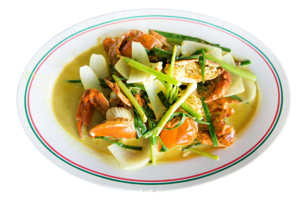 炒咖喱蟹软壳蟹黄咖喱配甜椒，重点选择性图片下载