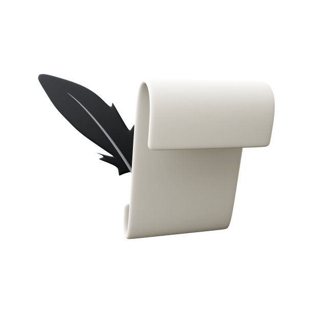 3d渲染文案，书写图标。3d渲染文档和羽毛笔。创意写作和讲故事，教育理念。写作教育理念图片下载