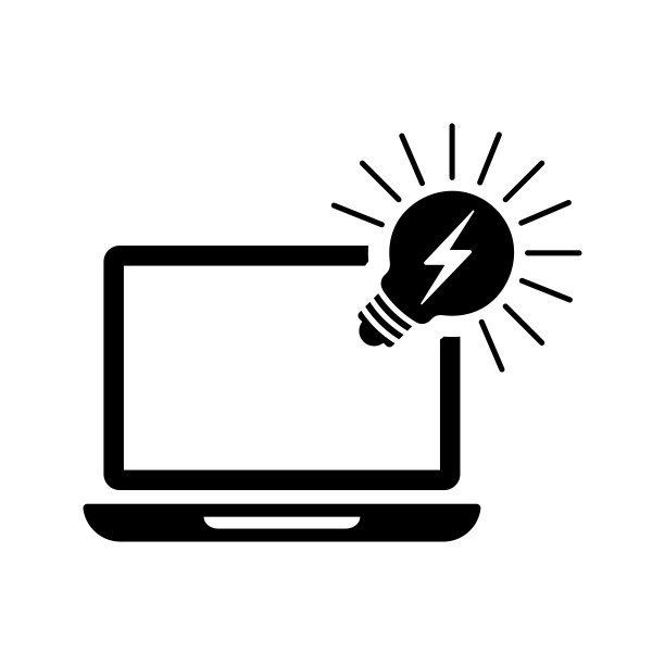 灯泡，想法，笔记本电脑，seo图标。图片下载