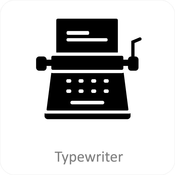 打字机和脚本图标概念图片下载