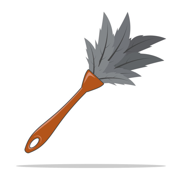 羽毛掸子设计矢量图标平面孤立插图图片下载