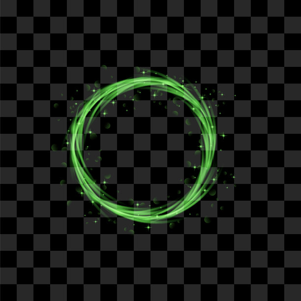 矢量绿色模糊火在黑暗背景。卡通火焰。篝火爆裂。炽热的红色火花。危险易爆标志图片下载