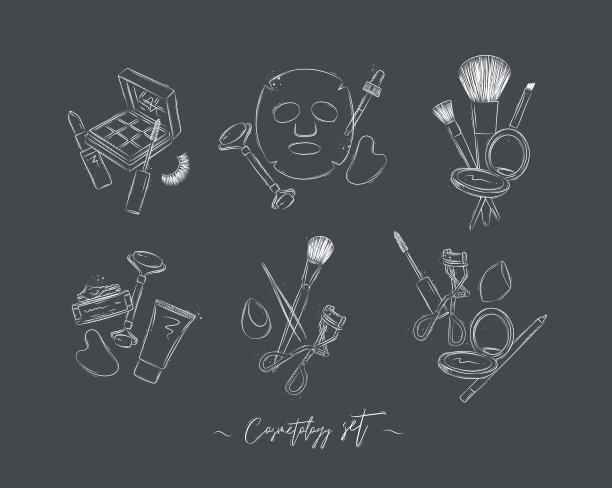 美容工具收藏灰色图片下载