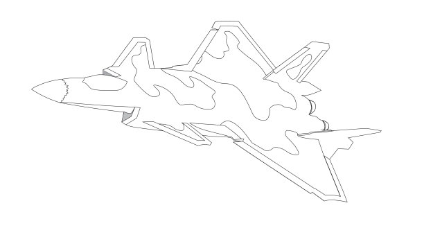 现代喷气式战斗机详细矢量没有颜色图片下载