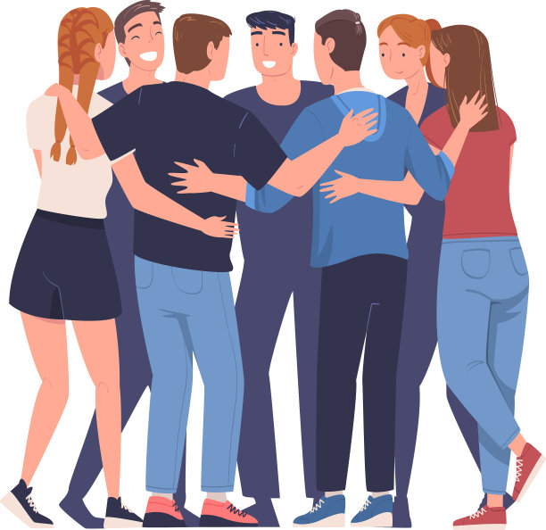 一群人拥抱在一起的友谊团队图片下载