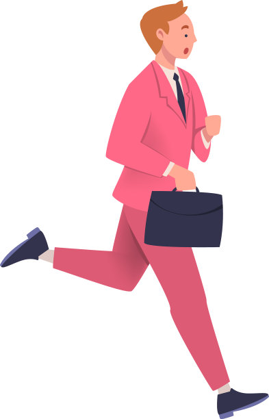 男人带着公文包匆匆地跑着图片下载