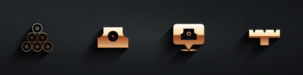 设置喷漆罐、喷嘴盖和长阴影标记笔附件图标。向量图片下载