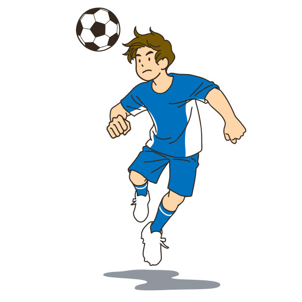 一个足球运动员顶着球图片下载