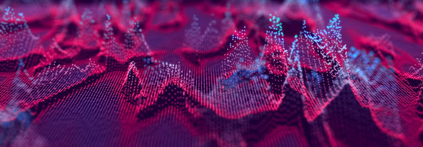 抽象矩阵。计算机代码。深色背景的许多点。大数据和网络安全。三维渲染图片下载