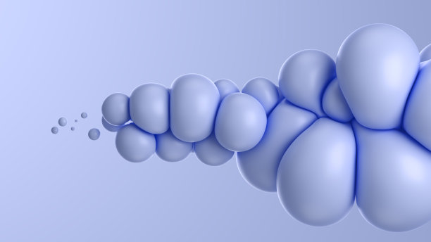 3d渲染插图-粉彩时尚软气泡在运动。抽象壁纸与丁香3D球体。非常适合您的设计网页项目。图片下载