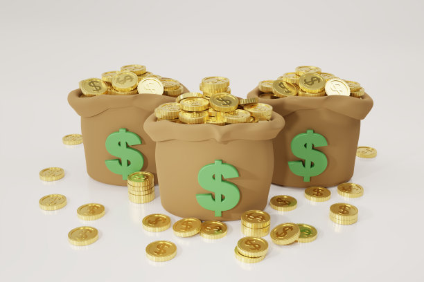 3D渲染钱袋简单卡通。钱袋图标，3钱袋和硬币孤立的白色背景。无现金社会概念。增长，收入，储蓄，投资，财富。3 d渲染。图片下载