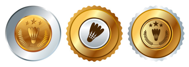 羽毛球、羽毛球比赛体育奖牌图片下载