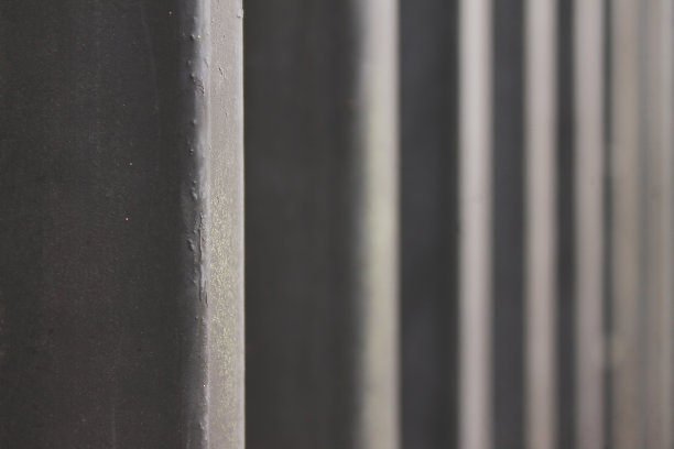 院子里黑色铁栅栏的近景图片下载